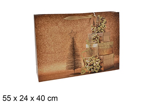 [207012] Bolsa regalo decorada árbol 55x24 cm