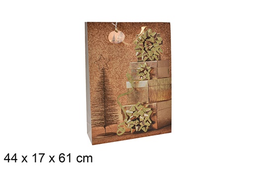 [207013] Bolsa regalo decorada árbol 44x17 cm