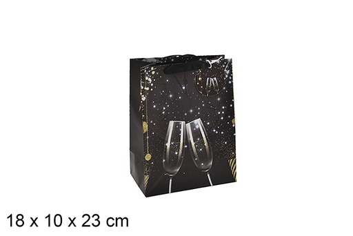 [207017] Bolsa regalo decorada copas 18x10 cm