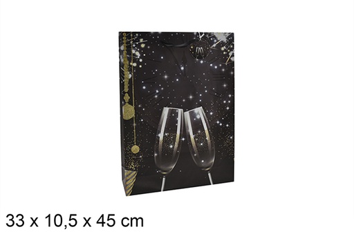 [207019] Bolsa regalo decorada copas 33x10,5 cm