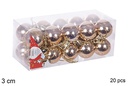Pack 20 bolas champagne brillo 3 cm