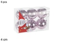 Pack 6 bolas oro rosa brillo 4 cm