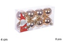 Pack 8 bolas champagne brillo 4 cm