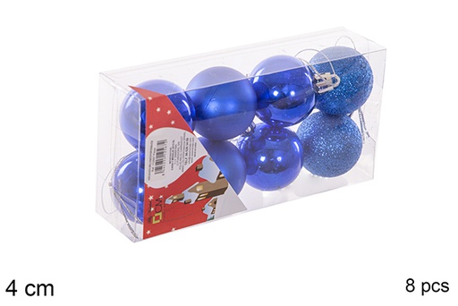 [112567] Pack 8 glossy/matte blue balls 4 cm