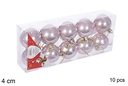 Pack 10 bolas oro rosa brillo 4 cm