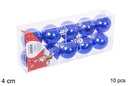 Pack 10 bolas azul brillo 4 cm