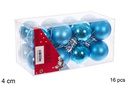 Pack 16 bolas turquesa brillo/mate 4 cm