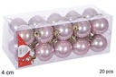 Pack 20 bolas oro rosa brillo 4 cm