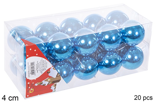 [112602] Pack 20 bolas turquesa brilhantes 4 cm