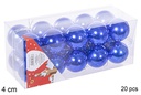 Pack 20 bolas azul brillo 4 cm