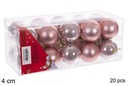 Pack 20 bolas oro rosa brillo/mate 4 cm