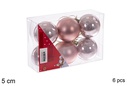 Pack 6 bolas oro rosa brillo/mate 5 cm