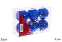 Pack 6 bolas azul brillo/mate 5 cm