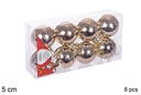 Pack 8 bolas champagne brillo 5 cm
