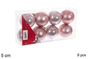 Pack 8 bolas oro rosa brillo/mate 5 cm
