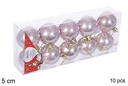 Pack 10 bolas oro rosa brillo 5 cm