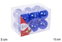 Pack 12 bolas azul brillo 5 cm