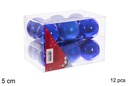 Pack 12 bolas azul brillo/mate 5 cm