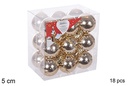 Pack 18 bolas champagne brillo 5 cm