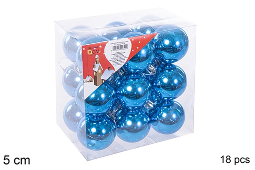 [112650] Pack 18 bolas turquesa brillo 5 cm