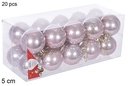 Pack 20 bolas oro rosa brillo 5 cm