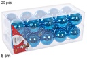Pack 20 bolas turquesa brillo 5 cm