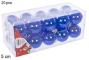 Pack 20 bolas azul brillo 5 cm