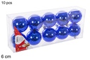 Pack 10 bolas azul brillo 6 cm