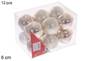 Pack 12 bolas champagne brillo/mate 6 cm