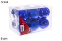 Pack 12 bolas azul brillo/mate 6 cm