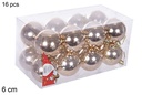 Pack 16 bolas champagne brillo 6 cm