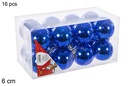 Pack 16 bolas azul brillo 6 cm