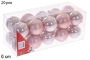 Pack 20 bolas oro rosa brillo/mate 6 cm