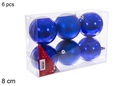 Pack 6 bolas azul brillo/mate 8 cm