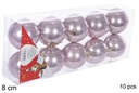 Pack 10 bolas oro rosa brillo 8 cm