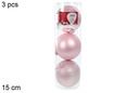 Pack 3 bolas oro rosa brillo/mate/purpurina 15 cm
