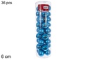 Pack 36 bolas turquesa brillo/mate cilindro 6 cm