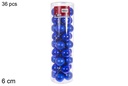Pack 36 bolas azul brillo/mate cilindro 6 cm