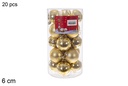Pack 20 bolas oro brillo/mate cilindro 6 cm