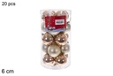 Pack 20 bolas champagne brillo/mate cilindro 6 cm