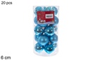 Pack 20 bolas turquesa brillo/mate cilindro 6 cm