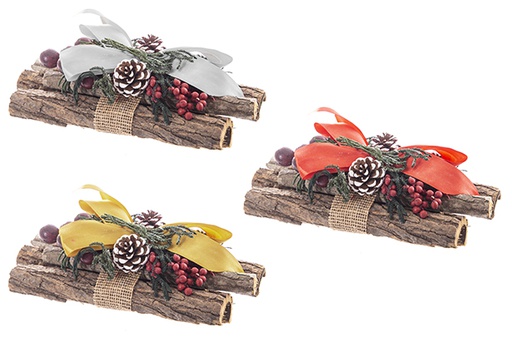 [113308] Centro mesa Navidad con lazo colores surtidos