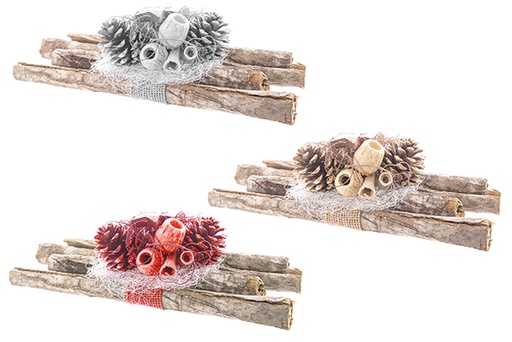 [113309] Christmas centerpiece with pine cones assorted colors