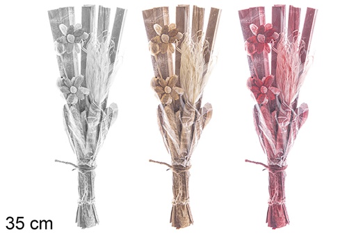 [113313] Bouquet natalizio esotico colori assortiti 35 cm