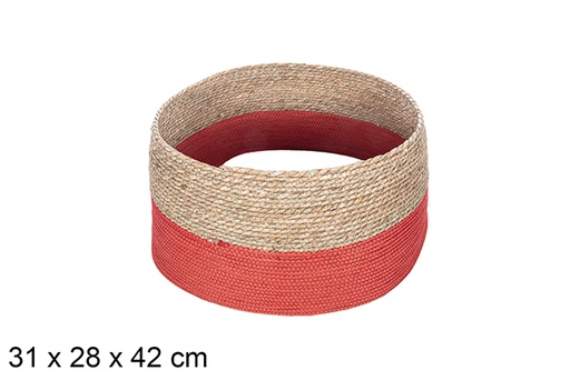 [114158] Base árbol seagrass cuerda papel color rojo 31x28 cm