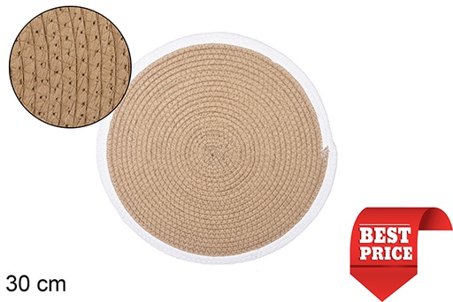 [114167] Natural/white paper rope trivet 30 cm