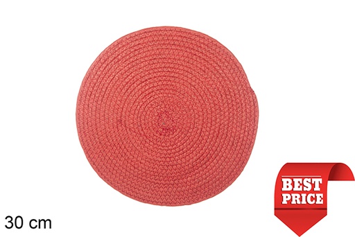 [114169] Red paper rope trivet 30 cm