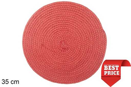 [114174] Red paper rope trivet 35 cm
