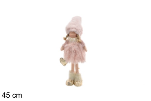 [207072] Boneca de Natal rosa 45 cm