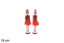 Muñeca Navidad roja surtida 18 cm